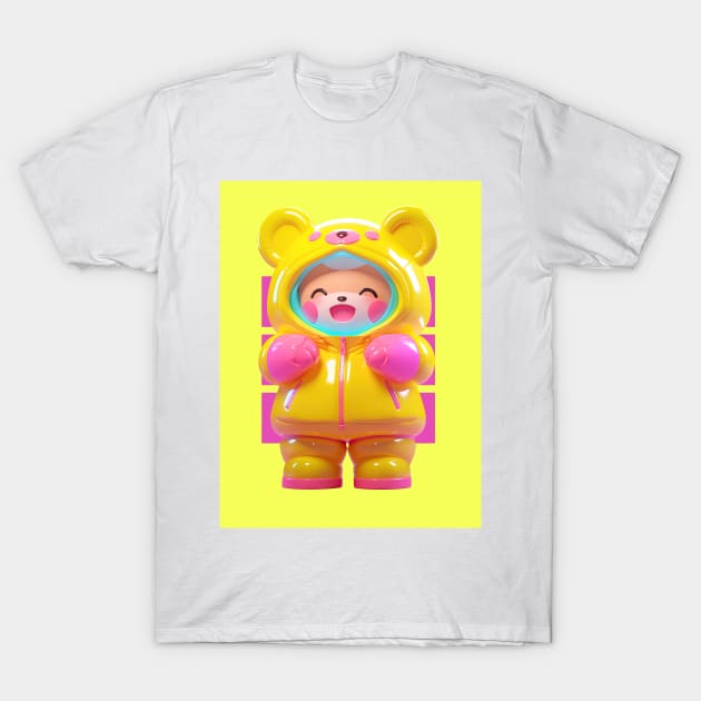 AKBLM - KUMA CANT AWAIT RAINY SEASON うき TO WEAR HIS NEW RAIN BOOTS | KAWAII ANIME 3D MASCOT T-Shirt by AKBLM